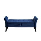 Bed Storage Bench with Curved Arms and Solid Wooden Legs