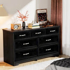 Modern 3 Drawer Bedroom Chest of Drawers with 7 Drawers Dresser, Clothes Organizer -Metal Pulls