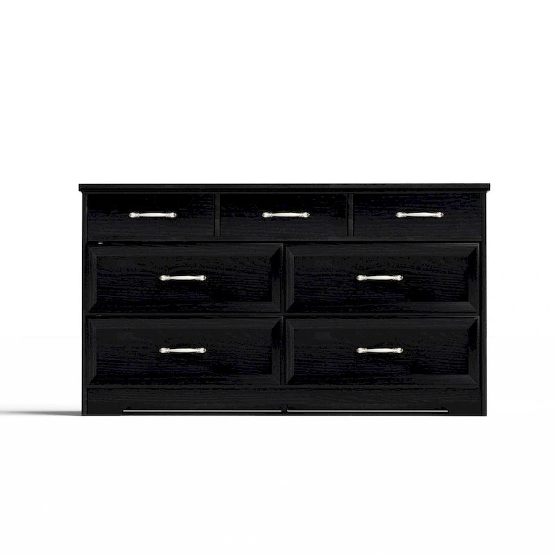 Modern 3 Drawer Bedroom Chest of Drawers with 7 Drawers Dresser, Clothes Organizer -Metal Pulls