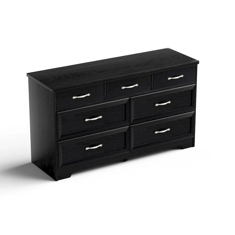 Modern 3 Drawer Bedroom Chest of Drawers with 7 Drawers Dresser, Clothes Organizer -Metal Pulls