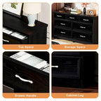 Modern 3 Drawer Bedroom Chest of Drawers with 7 Drawers Dresser, Clothes Organizer -Metal Pulls