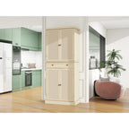 4 Door Cabinet with 1 Drawer, with 4 Adjustable Inner Shelves, Storage Cabinet