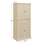 4 Door Cabinet with 1 Drawer, with 4 Adjustable Inner Shelves, Storage Cabinet