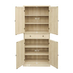 4 Door Cabinet with 1 Drawer, with 4 Adjustable Inner Shelves, Storage Cabinet