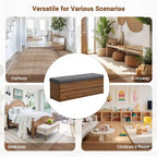 49  Shoe Storage Bench Entryway Shoe Cabinet with Cushion and Double Doors