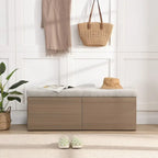 49  Shoe Storage Bench Entryway Shoe Cabinet with Cushion and Double Doors