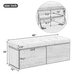49  Shoe Storage Bench Entryway Shoe Cabinet with Cushion and Double Doors