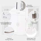 Costway Buffet Storage Cabinet Console Cupboard W/Glass Door Drawers