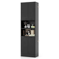 Costway 75  Tall Bathroom Storage Cabinet with 4 Doors & 2 Open - See Details