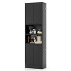 Costway 75  Tall Bathroom Storage Cabinet with 4 Doors & 2 Open - See Details