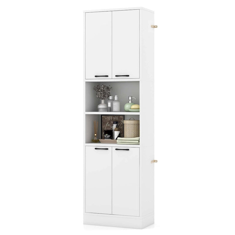 Costway 75  Tall Bathroom Storage Cabinet with 4 Doors & 2 Open - See Details