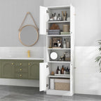 Costway 75  Tall Bathroom Storage Cabinet with 4 Doors & 2 Open - See Details