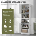 Costway 75  Tall Bathroom Storage Cabinet with 4 Doors & 2 Open - See Details