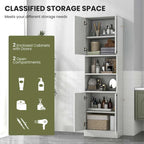 Costway 75  Tall Bathroom Storage Cabinet with 4 Doors & 2 Open - See Details