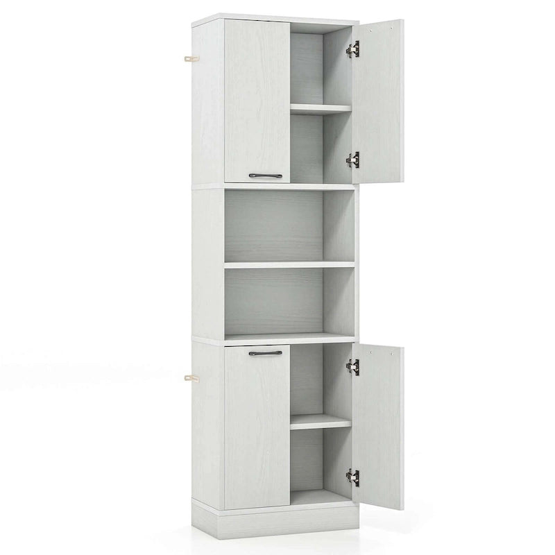 Costway 75  Tall Bathroom Storage Cabinet with 4 Doors & 2 Open - See Details