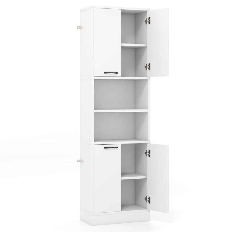Costway 75  Tall Bathroom Storage Cabinet with 4 Doors & 2 Open - See Details