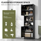 Costway 75  Tall Bathroom Storage Cabinet with 4 Doors & 2 Open - See Details