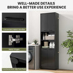 Costway 75  Tall Bathroom Storage Cabinet with 4 Doors & 2 Open - See Details