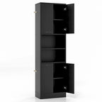 Costway 75  Tall Bathroom Storage Cabinet with 4 Doors & 2 Open - See Details