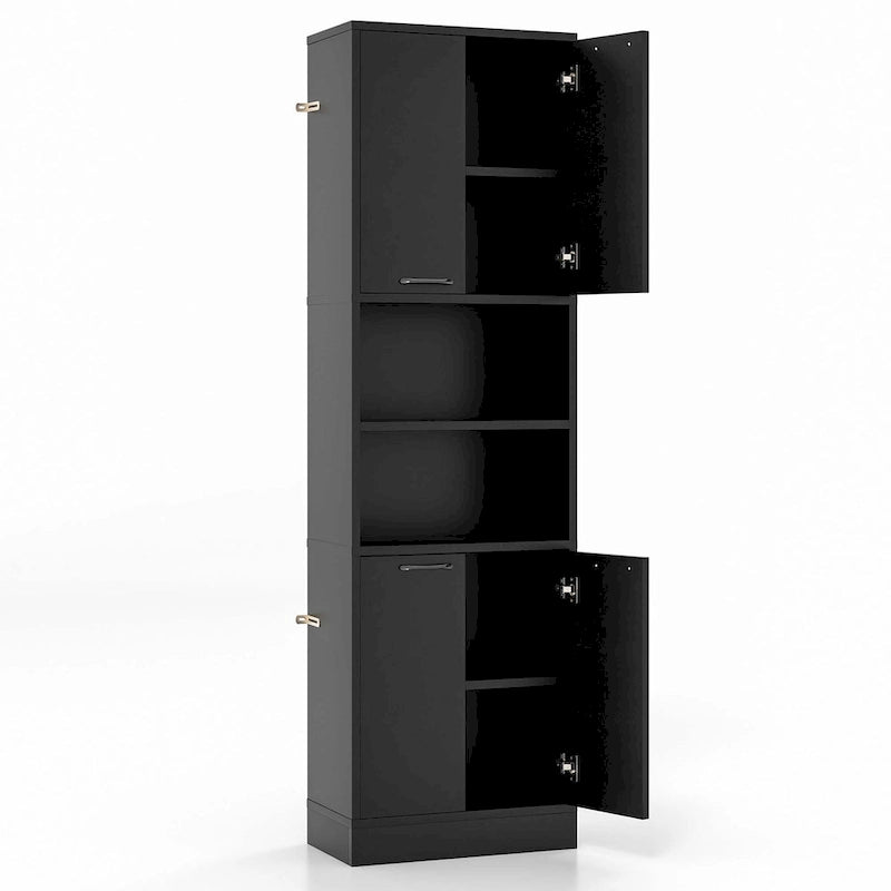 Costway 75  Tall Bathroom Storage Cabinet with 4 Doors & 2 Open - See Details