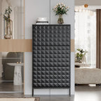 Contemporary Black Shoe Storage Cabinet with Hidden Drop-Down Racks Vertical Organizer