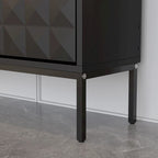 Contemporary Black Shoe Storage Cabinet with Hidden Drop-Down Racks Vertical Organizer