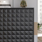 Contemporary Black Shoe Storage Cabinet with Hidden Drop-Down Racks Vertical Organizer