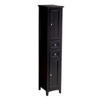 68" Tall Bathroom Linen Cabinet with Soft Close Drawers - Solid Wood Free Standing Storage Tower with 2 Doors & 2 Shelves