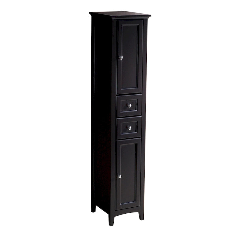 68" Tall Bathroom Linen Cabinet with Soft Close Drawers - Solid Wood Free Standing Storage Tower with 2 Doors & 2 Shelves