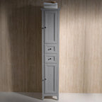 68" Tall Bathroom Linen Cabinet with Soft Close Drawers - Solid Wood Free Standing Storage Tower with 2 Doors & 2 Shelves