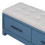 Storage Bench with Cushion - Entryway Shoe Organizer, Pine Wood, 350 LBS Capacity, Removable Cushion, Hidden Storage for Living Room Hallway