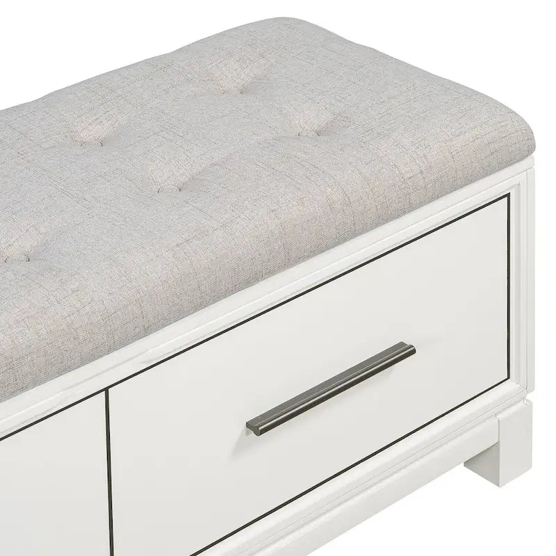 Storage Bench with Cushion - Entryway Shoe Organizer, Pine Wood, 350 LBS Capacity, Removable Cushion, Hidden Storage for Living Room Hallway