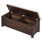 Storage Bench with Cushion - Entryway Shoe Organizer, Pine Wood, 350 LBS Capacity, Removable Cushion, Hidden Storage for Living Room Hallway