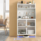 Costway 5-tier Metal Kitchen Bakers Rack with Pegboard 8 Hooks - See Details