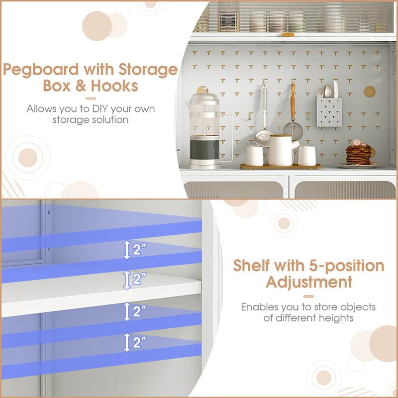 Costway 5-tier Metal Kitchen Bakers Rack with Pegboard 8 Hooks - See Details