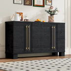 Sideboard Buffet Cabinet with Adjustable Shelves & Gold Handles