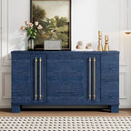 Sideboard Buffet Cabinet with Adjustable Shelves & Gold Handles