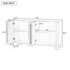 Sideboard Buffet Cabinet with Adjustable Shelves & Gold Handles