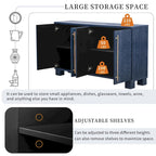 Sideboard Buffet Cabinet with Adjustable Shelves & Gold Handles