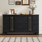 Sideboard Buffet Cabinet with Adjustable Shelves & Gold Handles