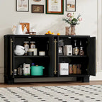 Sideboard Buffet Cabinet with Adjustable Shelves & Gold Handles