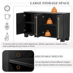 Sideboard Buffet Cabinet with Adjustable Shelves & Gold Handles