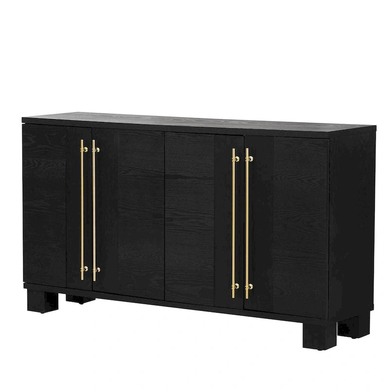 Sideboard Buffet Cabinet with Adjustable Shelves & Gold Handles