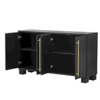Sideboard Buffet Cabinet with Adjustable Shelves & Gold Handles