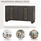 Sideboard Buffet Cabinet with Adjustable Shelves & Gold Handles