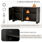 Sideboard Buffet Cabinet with Adjustable Shelves & Gold Handles