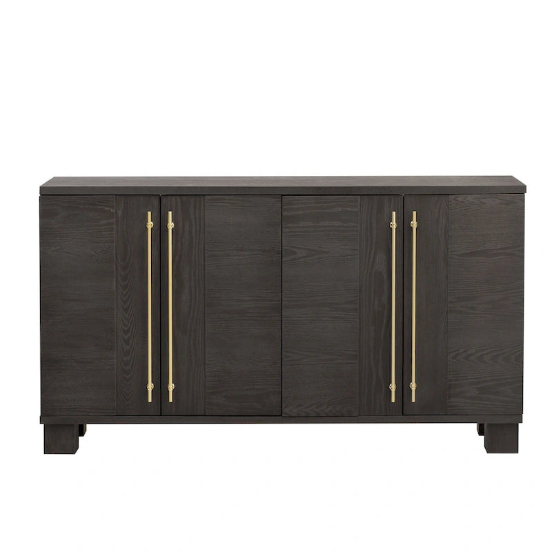Sideboard Buffet Cabinet with Adjustable Shelves & Gold Handles