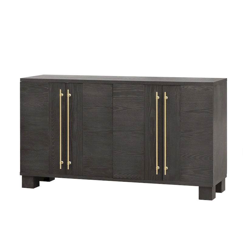 Sideboard Buffet Cabinet with Adjustable Shelves & Gold Handles