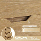 72" Solid Oak Wood Free Standing Linen Tower with 3 Soft-Close Drawers & Shelves - Natural Storage Cabinet