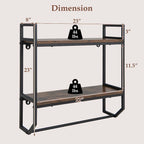 Gymax Wall Mounted Bathroom Shelf Industrial 2-Tier Storage Rack w/